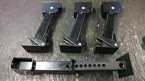 4) set the jack up on the the wood blocks so you have room to get your floor jack under the lippert jack 5) place the floor jack in the center of the lippert jack (a natural fit in the center between the two jack arms) and jack the lippert jack up snug (but not tight!) so as to be able to move the lippert jack a smidgen to get the bolt holes to. 4 Four Swing Down Stabilizer Jacks 12 19 Great For Car Haulers Concession Trailers Or Landscape Traile In 2021 Cargo Trailers Trailer Stabilizer Trailer Jacks