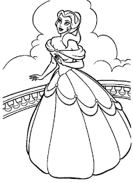 The princess with her prince. Free Printable Belle Coloring Pages For Kids