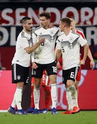 Leon goretzka (born 6 february 1995) is a german footballer who plays as a centre midfield for german club fc bayern münchen, and the germany national team. Leon Goretzka Of Germany Celebrates With Team Mates Joshua Kimmich Of Celebrities Teams Joshua