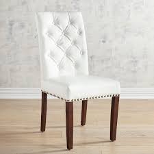 Hudson White Vegan Leather Dining Chair With Walnut Wood Dining Chairs Red Dining Chairs Affordable Leather Chair