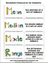 Free Classroom Compulsion Mean Median Mode And Range Flashcards Math Methods Education Math Middle School Math