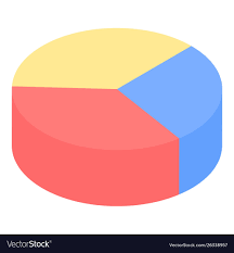 business pie chart icon isometric style