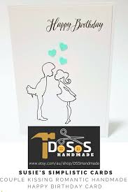 Romantic Handmade Birthday Card For Lover Cute Couple Kissing Birthday Card Simple Birthday Cards Birthday Cards Romantic Birthday Cards