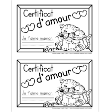 Certificat D Amour Coloriage Fete Des Meres Carte Fete Des Meres Fete Des Peres