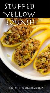 Easy Stuffed Yellow Squash Cooking Yellow Squash Yellow Squash Recipes Summer Squash Recipes