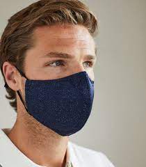 It comes with soft ties that can be tied behind your head or into smaller ear loops. Mask Navy Reusable 3 Layered Fabric Face Mask Reiss