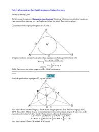 Jika dalam konsep lingkaran dalam segitiga, lingkaran berada di dalam bangun datar dan bersinggungan dengan sisi segitiga. Rumus Luas Lingkaran Dalam Segitiga Belajar