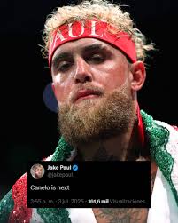QUÉ QUISO DECIR? 🤔 😱Tras darse a conocer la detención de Julio César  Chávez Jr, el youtuber Jake Paul publicó un mensaje en redes sociales,  señalando únicamente que 'Canelo' es el siguiente