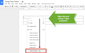 Table Properties Google Documents Teacher Tech Google