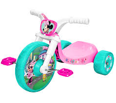 Disney Jr Minnie Mouse 10 Inch Fly Wheels Junior Trike In Pink And Green With Sounds Walmart Com