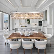 Chandelier Crystal Dining Kitchen Islands Angled Kitchen Islands Apartment Kitch In 2020 Beautiful Dining Rooms Dining Room Design Crystal Chandelier Dining Room
