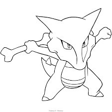 Cubone coloring page from generation i pokemon category. Marowak From Pokemon Coloring Page