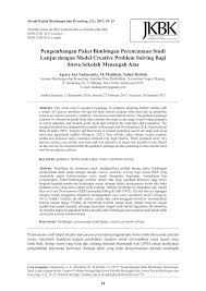 Setelah tayangan pada segmen ketiga, kamu diminta untuk mengerjakan tugas sebagai berikut! Pdf Pengembangan Paket Bimbingan Perencanaan Studi Lanjut Dengan Model Creative Problem Solving Bagi Siswa Sekolah Menengah Atas