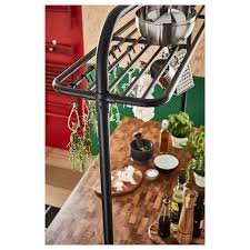 As you already know all the great features of the island, we'll focus on the added rack for this section. Vadholma Rack For Kitchen Island Black Ikea