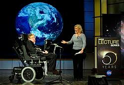 Words and sentences are formed by selecting individual letters. Stephen Hawking Wikipedia