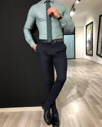 Black And White Floral Dress Shirt Mens Green Slim Fit Shirt Black Dress Pants And Green Floral Skinny Tie Mens Dress Outfits Trendy Mens Fashion Formal Men Outfit