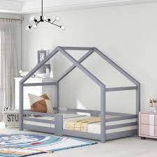 Das kinderbett haus als hochbett variante hat wie eben, bei normalen hochbetten, den vorteil das sie unter dem bett eine. Fangqi Kinderbett Hausbett Mit Schornstein Rausfallschutz Robuste Lattenroste Kiefernholz Haus Bett For Kids 90 X 200 Cm Ohne Matratze Online Kaufen Otto