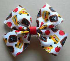 Black And Yellow Hair Bow Back To School Hair Bow Red Black Yellow 4 Large Pinwheel No Tails School Bus Apple Chalkboard School Hair Bows Hair Bows Ribbon Bows