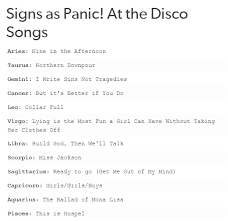 Panic At The Disco The Ballad Of Mona Lisa Meaning Your Zodiac Sign As Zodiac Signs Zodiac Capricorn Pisces