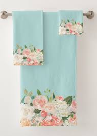 Maybe you would like to learn more about one of these? Peach And Aqua Watercolor Floral Pattern Bath Towel Set Zazzle Com In 2021 Patterned Bath Towels Rustic Fabric Watercolor Floral Pattern