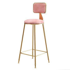 Laz Bar Stool High Stool Bar Chair With Backrest Flannel Chair Wrought Iron Modern Simple Leisure Pole Stool F Home Bar Furniture Iron Bar Stools Bar Stools