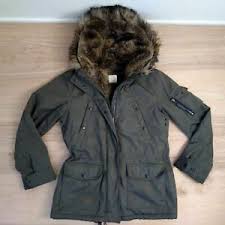 Details About S13 Nyc Adirondack Faux Fur Lined Coat Parka Size Xl Olive Military Green