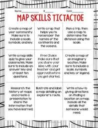 Map Skills Tictactoe Choice Board Third Grade Social Studies Social Studies Classroom Social Studies Teaching Strategies
