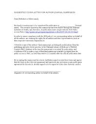 However, the terms cover and application are sometimes used interchangeably. Sample Author Letter Public Access Policy Pdf