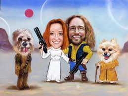 Star Wars Custom Caricature Caricature Gift Hand Drawn Etsy Caricature Funny Drawings Caricature Gifts