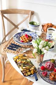 A Spring Brunch At Home Breakfast Table Setting Brunch Table Spring Brunch