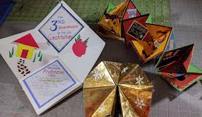 Near the center of the folded edge of the paper (top of the tent), cut two lines each the same length (about 1″ long). Books Made From One Sheet Of Folded Paper Playful Bookbinding And Paper Works