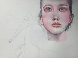 Watercolor Floral Painting with Pen Details