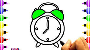 How To Draw Alarm Clock For Kids And Art Cute Coloring Pages For Baby Cute Coloring Pages Coloring Pages Kids Alarm Clock
