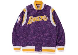 Enjoy flat shipping and easy returns. Bape X Mitchell Ness Lakers Warm Up Jacket Purple Jackets Hoodie Fashion Bape Jacket