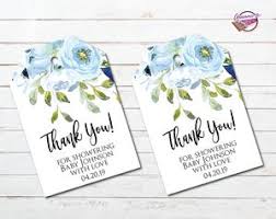If you don't see a gift tag design or category that you want, please take a moment to let us know what you are looking for. Blue Floral Baby Shower Thank You Tags Announce It
