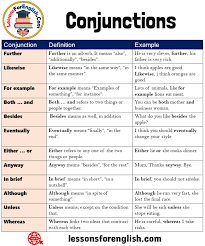 Conjunctions List Definition And Example Sentences Conjunction Definition Example Furth Basic English Sentences Good Vocabulary Words English Vocabulary Words