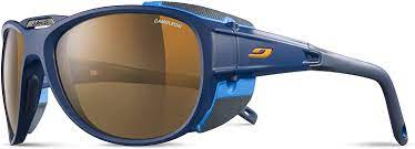 I love the lens on these sunglasses. Amazon Com Julbo Explorer 2 0 Mountain Sunglasses Dark Blue Blue Frame Reactiv High Mountain 2 4 Polarized Brown Lens Clothing