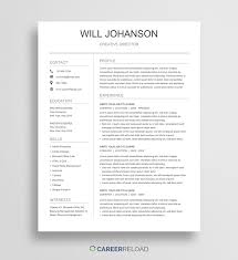Free Google Docs Resume Template Download Career Reload