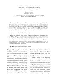 Setiap pernyataan atau ungkapan yang akan kita ucapkan kepada seseorang namun kalimat imperatif dalam bahasa inggris tidak selalu memiliki subyek. Pdf Rekayasa Visual Iklan Kosmetik