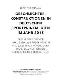 GESCHLECHTER- KONSTRUKTIONEN IN DEUTSCHEN SPORTPRINTMEDIEN IM JAHR 2015
