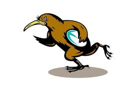 Kiwi Bird Rugby Player Running Rugby Illustration Retro Illustration Graphic Illustration