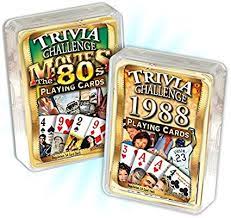 From tricky riddles to u.s. Amazon Com Flickback 1988 Trivia Playing Cards 1980 S Movie Trivia Birthday Combo Toys Games