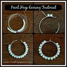 You can buy hoop earrings in clothing or jewelry stores, or you can make your own. Pearl Hoop Earrings Tutorial For Wire Wrapped Beaded Hoop Earrings Easy Peasy Looking Earring Tutorial Beaded Earrings Tutorials Handmade Wire Jewelry
