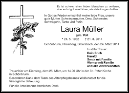 Maybe you would like to learn more about one of these? Traueranzeigen Von Laura Muller Franken Gedenkt De