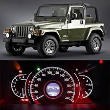 Partsam White Tj Jeep Wrangler Led Speedometer Indicator Package Wrangler Accessories Jeep Wrangler Tj Jeep Tj
