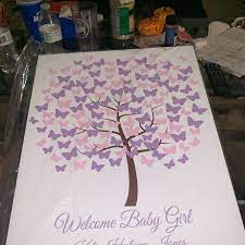 Baby Shower Guest Sign In Butterfly Tree Pink Print Baby Etsy Butterfly Baby Shower Butterfly Baby Shower Theme Butterfly Baby Shower Decorations