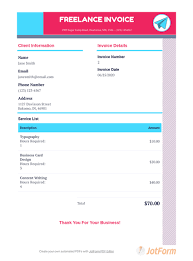 Freelance Invoice Template Pdf Templates Jotform