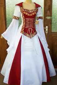Red And White Beauty Medieval Dress Renaissance Clothing Beautiful Outfits