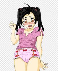 Daddy's diapered harley quinn ️😍. Diaper Black Hair Mangaka Cartoon Sissy Child Black Hair Png Pngegg
