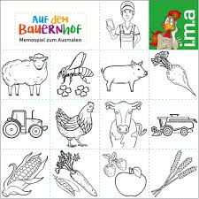 Bauernhof Memospiel Zum Ausmalen 3 00